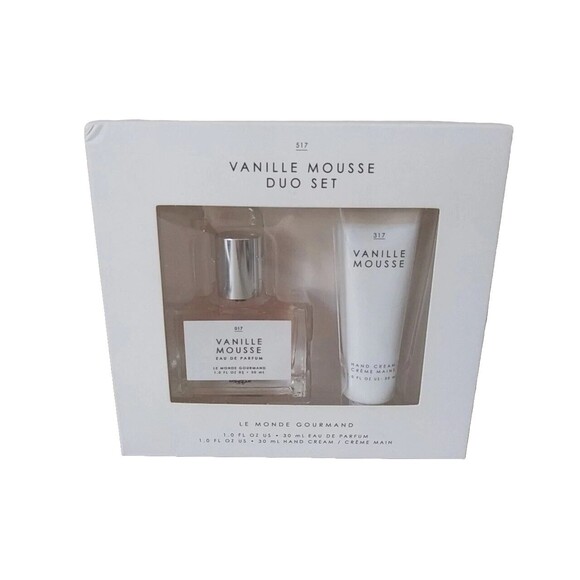 TRU FRAGRANCE & BEAUTY Vanilla Mousse Duo Set 30 mL EDP + 30 mL Hand Cream NIB